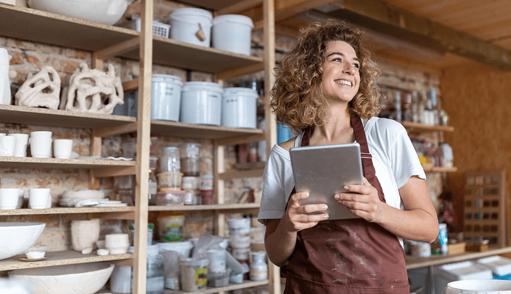 Business owner reviewing finance options